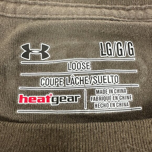 Under Armour HeatGear Loose Fit Camo Logo Mens T Shirt Size Large Graphic Tee - Picture 3 of 3